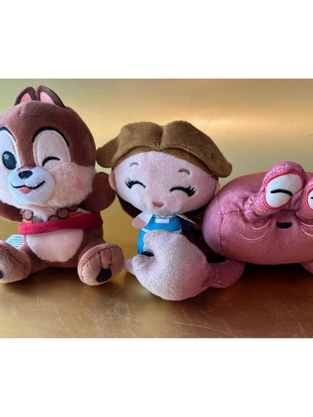 Lot of 3: Disney Chip Aulani Spa Plush, Belle Teacup Capsule, Sebastian Plush